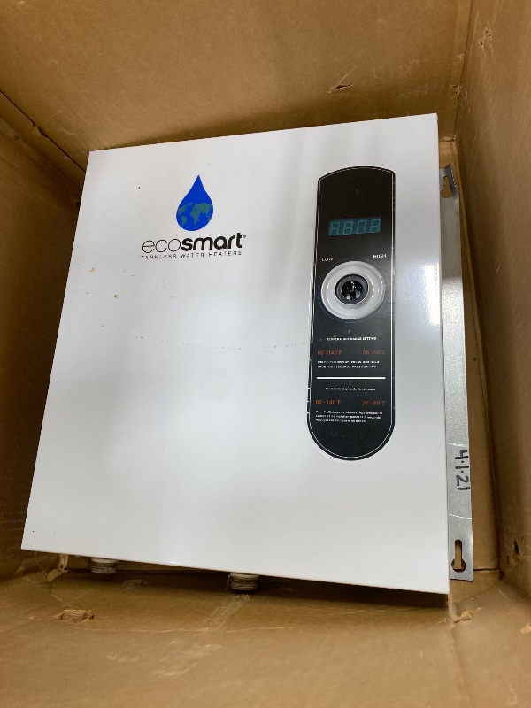 Photo 1 of **PARTS ONLY/NOT IN ORIGINAL BOX***EcoSmart ECO 27 Electric Tankless Water Heater, 27 KW at 240 Volts, 112.5 Amps with Patented Self Modulating Technology, 17 x 17 x 3.5, White