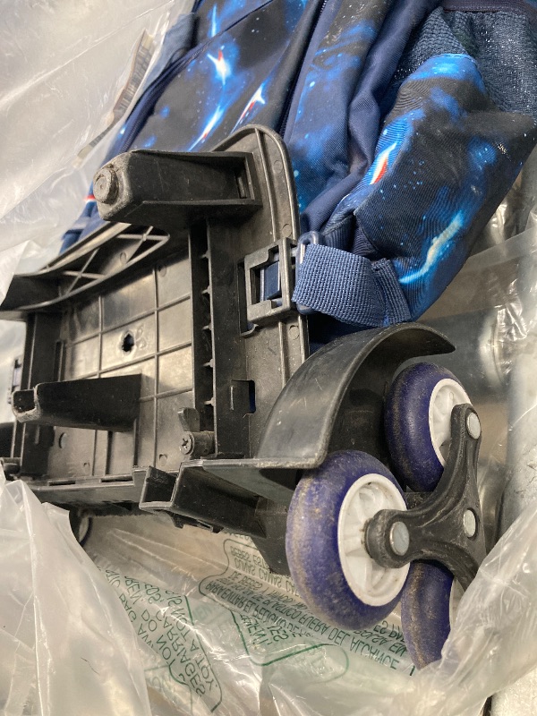 Photo 1 of  Space Print Rolling Backpack Boys Bookbag on Wheels with Lunch Bag Wheel Trolley Bag for School