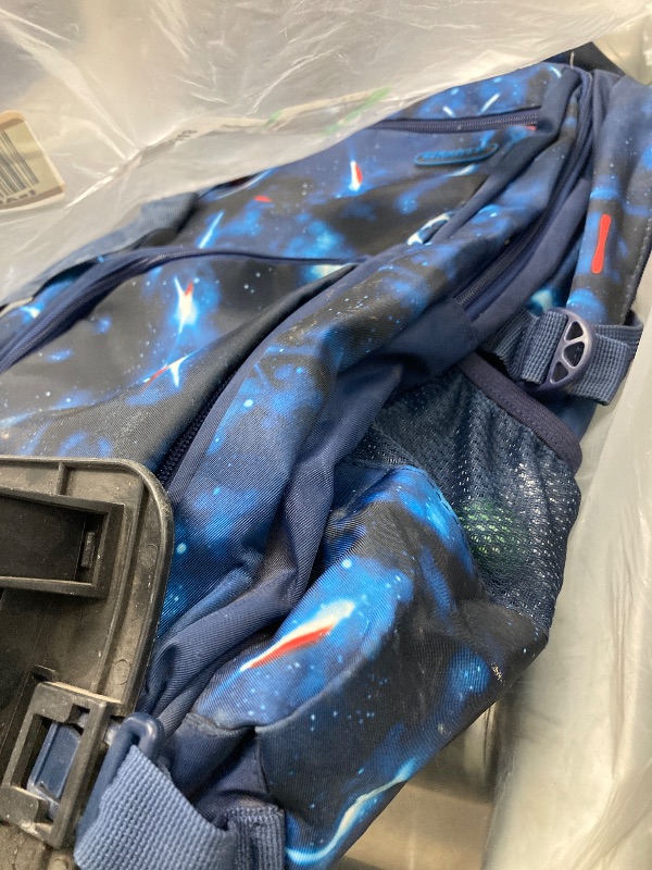 Photo 1 of  Space Print Rolling Backpack Boys Bookbag on Wheels with Lunch Bag Wheel Trolley Bag for School