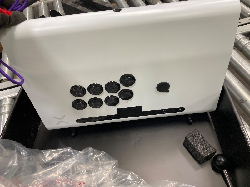 Photo 1 of ***The ball piece appears to not be working correctly***Victrix Pro FS Playstation Esports Fight Stick for PS4, PS5, PC, Durable Aluminum, Sanwa Denshi Buttons, Ergonomic Wrist Slope, Detachable Joystick, Tournament Grade for Fighting Games (White)***The