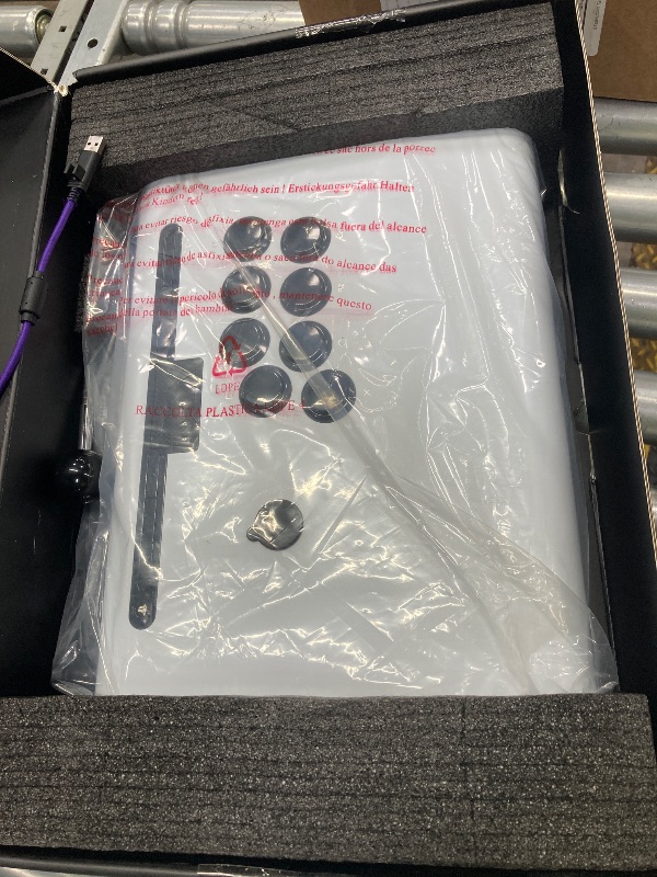 Photo 1 of ***The ball piece appears to not be working correctly***Victrix Pro FS Playstation Esports Fight Stick for PS4, PS5, PC, Durable Aluminum, Sanwa Denshi Buttons, Ergonomic Wrist Slope, Detachable Joystick, Tournament Grade for Fighting Games (White)***The