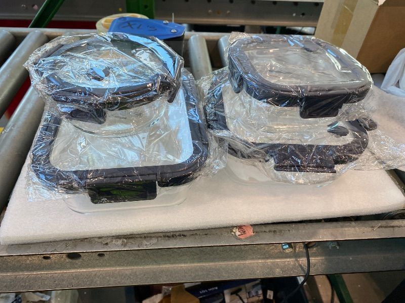 View 2 of '''''[PARTIAL SET]''''  BOROHOUSE 12-Pack Glass Containers with Tempered Lids – Borosilicate, Oven-Safe(-4°F~950°F), Airtight, BPA-Free, Multi-Size for Meal Prep, Dishwasher Safe, 1.6 cups to 6.4 cups (Blue)  4 SET ONLY SEE 2ND PHOTO
