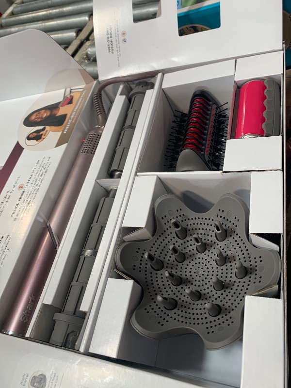 View 3 of *SELLING FOR PARTS**TURNS ON BUT DOES NOT BLOW** Shark FlexFusion Hair Dryer with Fusion Hair Brush, Diffuser, Ceramic Air Styler with Auto-Wrap Hair Curlers, Ceramic Plates, Metallic Mist HD642