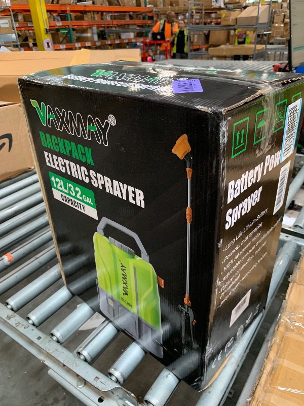 Photo 1 of ***MISSING BATTERY*** VAXMAY Battery Powered Backpack Sprayer 3.2 Gallon, 100 PSI Electric Garden Sprayer Compatible with DeWalt 20V Battery, Weed Yard Sprayer with 2 Wands, 5 Nozzles, 2.0 Ah Battery & Charger Included