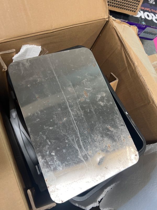 Photo 1 of ** STOCK PHOTO SIMILAR NOT EXACT *** ** VERY USED**8/2/2026 ***MINOR DAMAGE***
* SONGMICS 20-Gallon (75 L) Trash Can, Stainless Steel Kitchen Garbage Can, Recycling or Waste Bin, Soft Close, Step-On Pedal, Removable Inner Bucket, Silver ULTB075EZ01