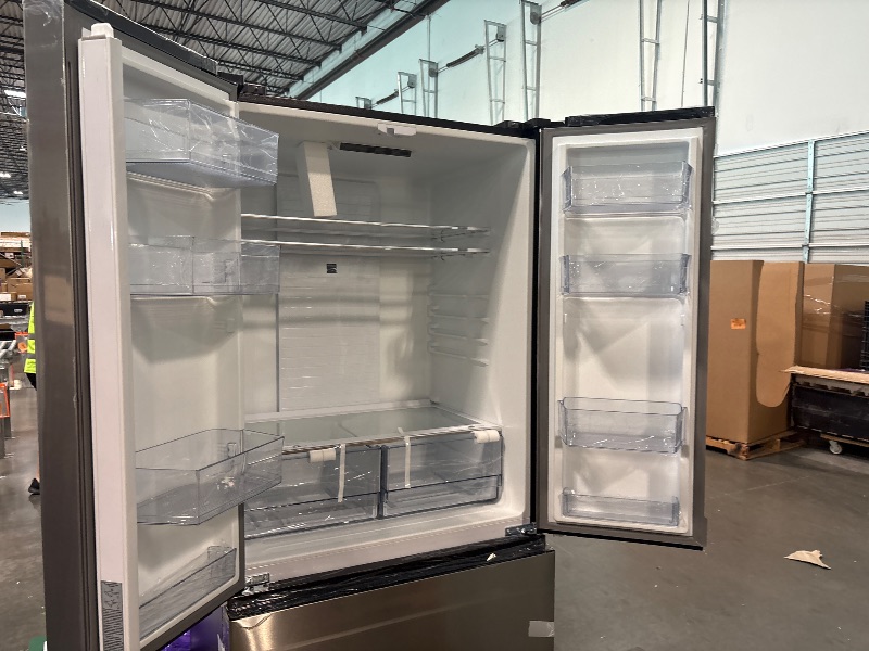 Photo 1 of **** COSMETIC DAMAGE ** Kenmore 17.5 cu. ft 30" Wide French Door Refrigerator - FPR Stainless Steel