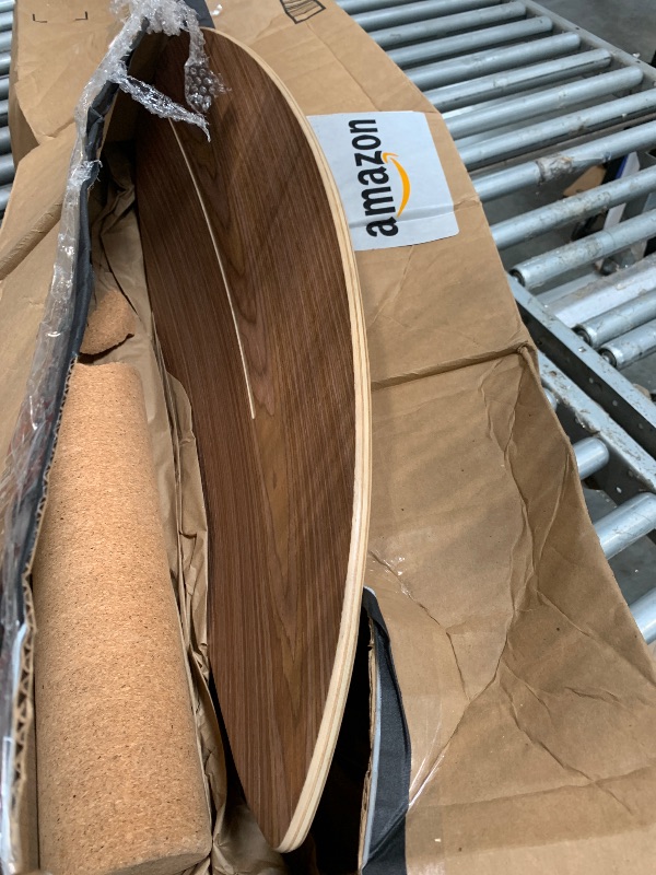 Photo 1 of **** CORK DAMAGED *** Balance Board Indoor Surfboard Surf Style Home Fitness with Wheel for Exercise, Athletic Training and Board Sports - Fun Workout Equipment For Balance, Stability and Improving Core Strength (NO BASE)