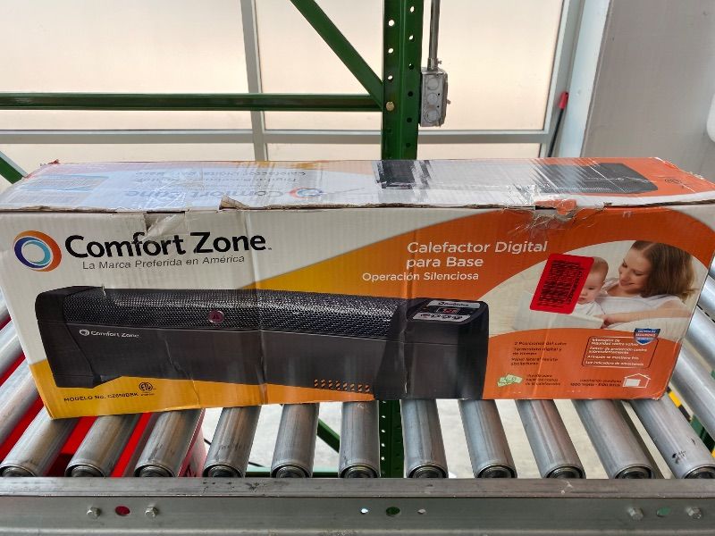 Photo 1 of *See Clerk Notes* Comfort Zone Baseboard Space Heater with Digital Thermostat, Electric, Dent-Proof End Panels, Overheat Protection, Tip-Over Switch, & Stay-Cool Body, Ideal for Home, Bedroom, & Office, 1,500W, CZ650B
