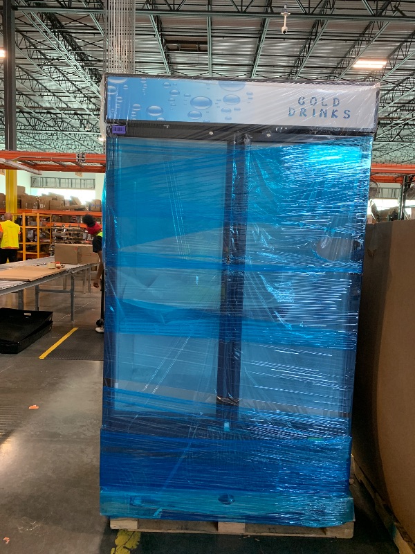 Photo 1 of **SIMILAR ITEMS**VEVOR Commercial Merchandiser Refrigerator, 20.8 Cu.Ft / 590L Upright Beverage Cooler, 2 Glass Door Display Refrigerator with Customizable Lightbox, 8 Adjustable Shelves, Soft LED Lighting & Casters