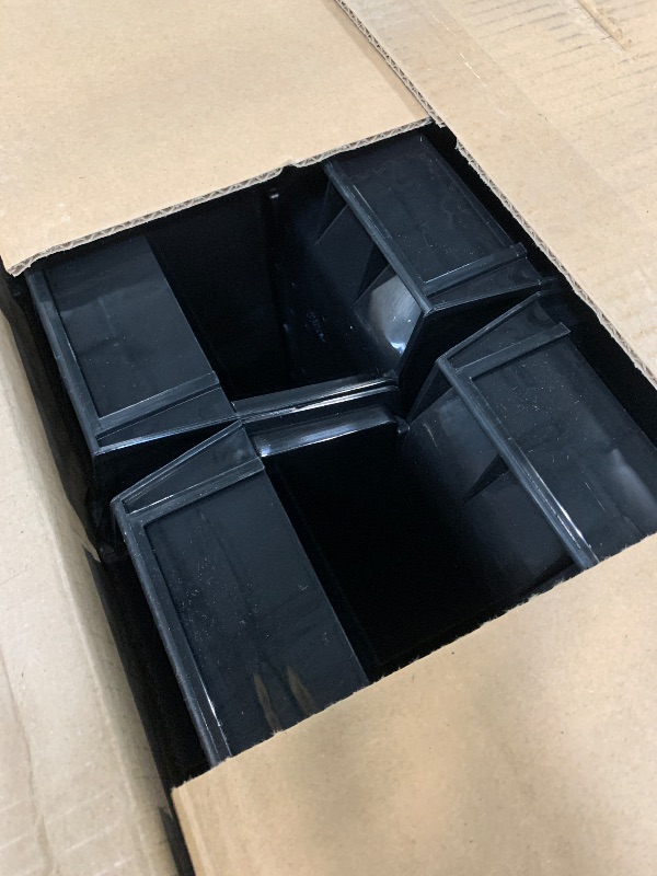 Photo 1 of [STOCK PHOTO FOR REFERENCE] Akro-Mils 30250 AkroBins Plastic Storage Bins, 15"x16"x7", Black, 6-Pack