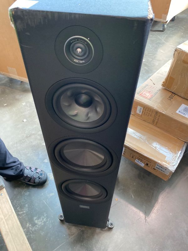Photo 1 of ** sold as is no refund/return**
Polk Audio Reserve Series R700 Tower Speaker, 1" Tweeter, 6.5" Woofers & Dual 8" Long-Throw Drivers, Hi-Res Certified, Dolby Atmos & IMAX Enhanced for Dynamic Home Theater Audio, Black