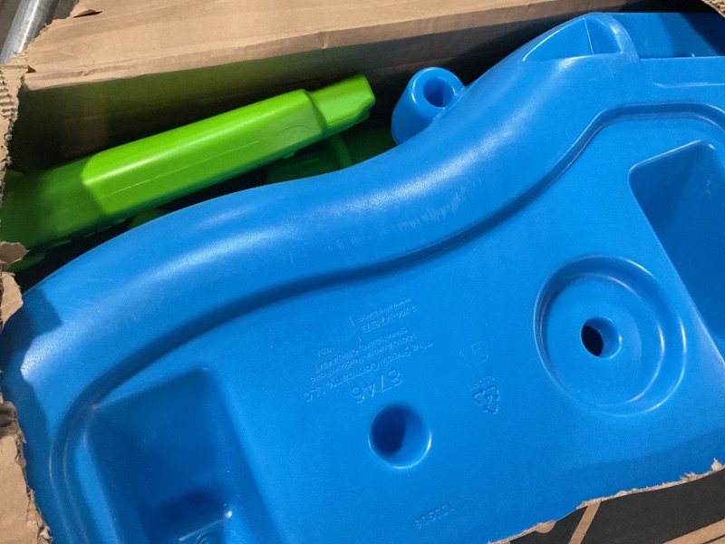 Photo 1 of ****CHECKED 7/12 - AS IS/NO RETURNS - SALE FINAL - FOR PARTS ONLY****Step2 Rain Showers Splash Pond Water Table, Kids Water and Sand Activity Sensory Playset, Summer Outdoor Toys, 13 Piece Water Toy Accessories, For Toddlers 1.5+ Years Old, Blue & Green