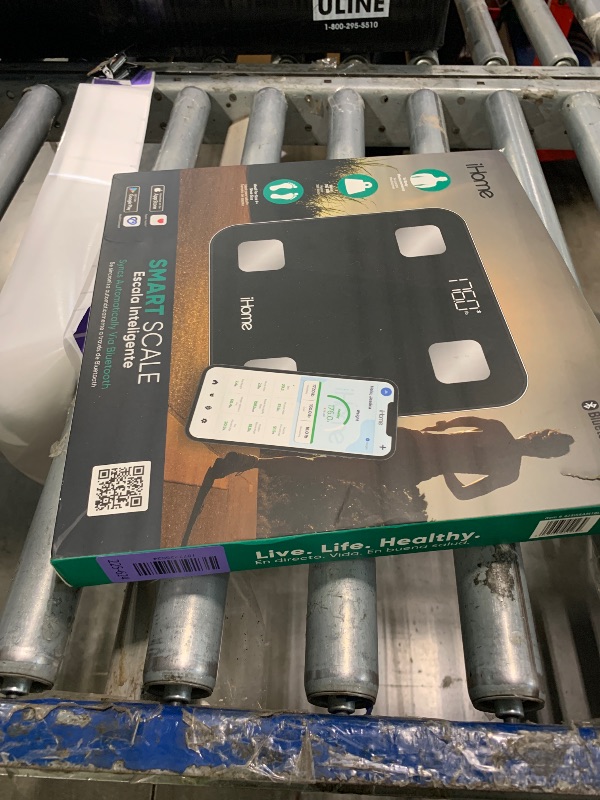Photo 1 of ** NOT FUNCTIONAL ** ** SOLD FOR PARTS ** iHome Digital Bluetooth Smart Scale for Body Weight, Weight Scale, Including BMI, Body Fat, Muscle Mass, Batteries Included (Black Smart Bluetooth)