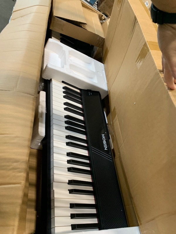 Photo 1 of ***UPDATED 7/25*** MOSEN Beginner Digital Piano 88 Keys Weighted, Portable Electric Piano Set with Full Size Keyboard, Triple Sustain Pedal, Stable Dual X Stand, USB-MIDI, Keyboard Stickers, for Beginners Adults