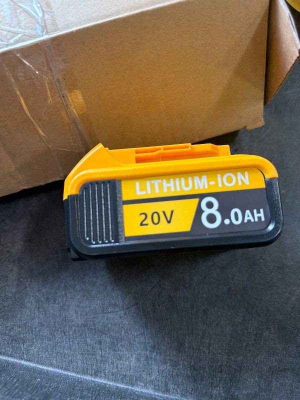 Photo 1 of ****ONLY ONE BATTERY****8Ah Replacement Compatible for Dewalt 20V Max Battery with High Capacity Batteries Cordless Power Tools 20 Volt Baterías DCB201 DCB203 DCB204 DCB205 DCB205c DCB205-2 DCB206 2 Pack Batteries Pilas
