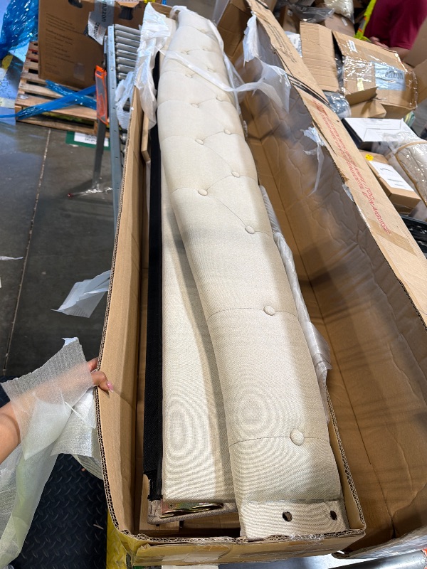 Photo 1 of ****** AS IS ALL SALES FINAL NO RETURNS *******FPARTIAL SET****
Merax Twin Size Linen Corner Daybed with Trundle and LED Belt, Upholstered Headboard Captain Bed Frames for Small Room, Bedroom, Guest Room, Kids' Room, White