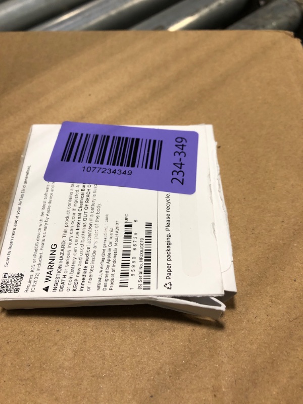 Photo 1 of [LOCKED] Apple AirTag (2nd Generation): Tracker for Keychain, Wallet, and More; Locator with Sound; Simple One-Tap Setup with iPhone or iPad; Key Finder with up to 1.5X Precision Finding Range

(AirTag is Activation Locked to another Apple ID and cannot b