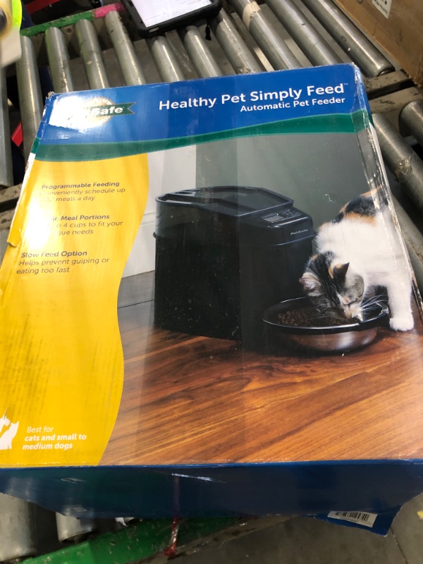 Photo 1 of ***BROKEN, SOLD FOR PARTS*** PetSafe Automatic Cat Feeder - Healthy Pet Simply Feed - Automatic Pet Feeder for Cats & Dogs - Timed Pet Feeder with Programmable Portion Control - Holds 24 Cups of Dry or Semi-Moist Dog or Cat Food