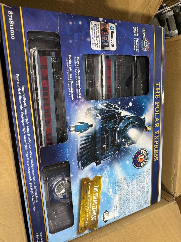 Photo 1 of ***Missing engine car*** Lionel The Polar Express Electric O Gauge Bluetooth 5.0 Train Set with Remote, Voice Control, Lights, Sounds & Smoke, Christmas Model Train, Ages 14+
