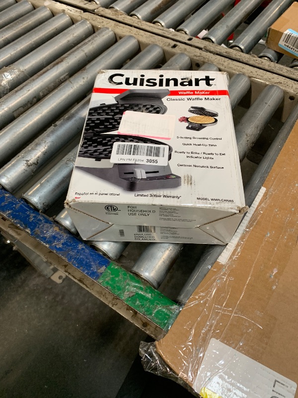 Photo 1 of ***BROKEN, SOLD FOR PARTS*** Cuisinart Waffle Maker, 1250W Round Classic Waffle Iron, 5-Setting Adjustable Browning Control, WMR-CANAS, Brushed Stainless