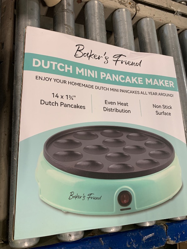 Photo 1 of [MAJOR DAMAGE] Baker's Friend Mini Pancakes Maker Machine, Dutch Mini Pancake Griddle, 14 Holes Electric Poffertjes Pan, Ideal for Breakfast, Snacks, Desserts & More