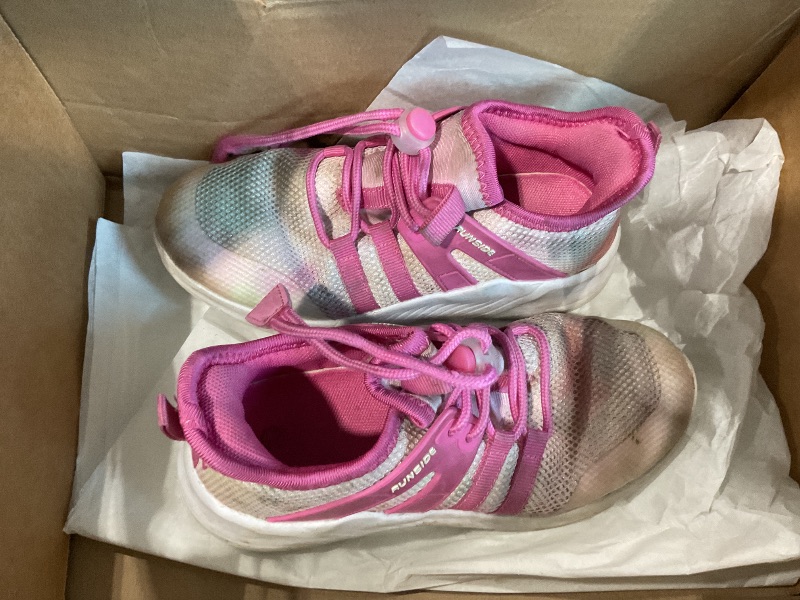 Photo 1 of [See Live Photos] RUNSIDE Girls Tennis Shoes Lightweight Sports Kids Sneakers Lace-up for Running/Walking, Toddler/Little Kid/Big Kid Rose