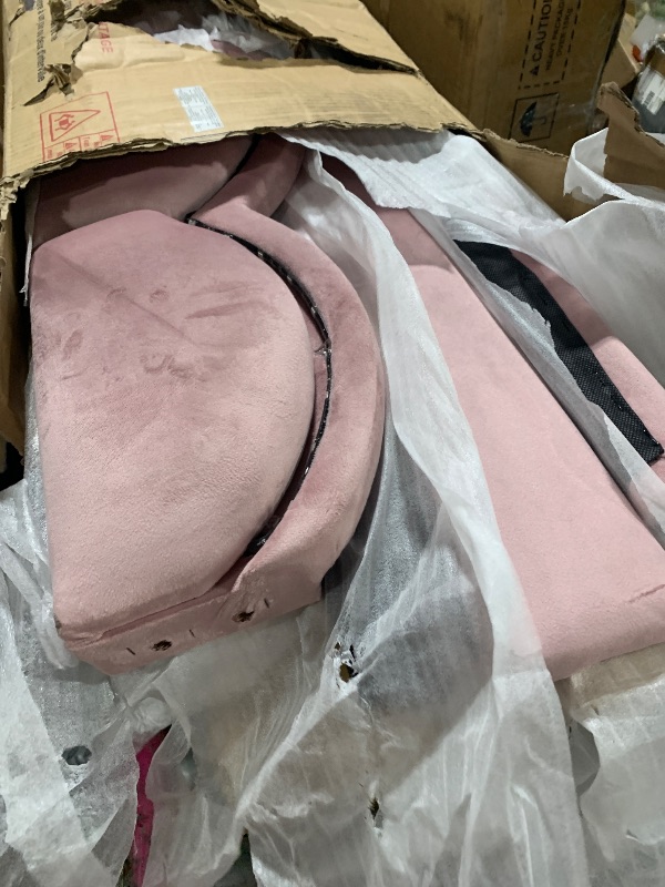 Photo 1 of ***PARTIAL SET*** Merax Twin XL Size Upholstered Daybed with Trundle & Adjustable LED Lights, Velvet Trundle Bed, Trundle can be Flat or Erected, Sofa Day Bed for Bedroom Guest Room, No Box Spring Needed, Pink