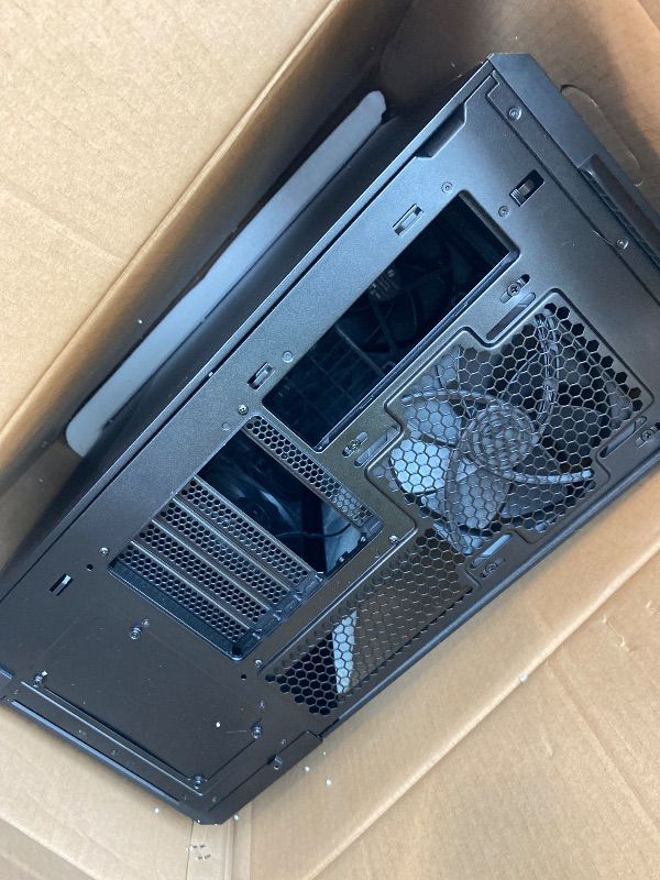 Photo 1 of ***MINOR DENTS*** Lian Li LANCOOL 217 Genuine Walnut Wood Computer Case, Mid-Tower ATX PC Case with 5 Pre-Installed PWM Fans 2x170mm, 2x120mm & 1x140mm, Flexible PSU & Cable Installation - Black (LAN217X)