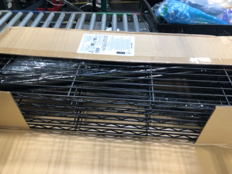 Photo 1 of ****** AS IS ALL SALES FINAL NO RETURNS ******Amazon Basics 5-Shelf Adjustable Heavy Duty Steel Wire Storage Shelves for Garage, Kitchen, Easy Assembly, 36" x 14" x 72", Black