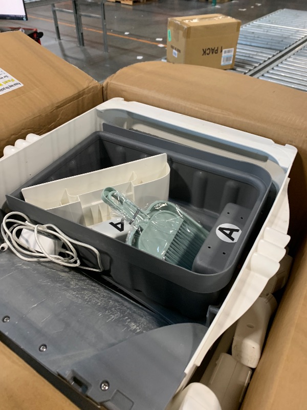 Photo 1 of ***ITEM IS DIRTY*** Lohhuby Automatic Cat Litter Box Self Cleaning - App Control, Open-Design, Smart Health Monitor, Suitable for Medium Cats and Kittens, Anti-Pinch Safety, Quiet Operation - Light White