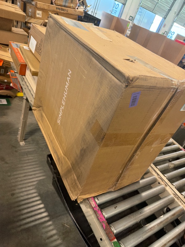 Photo 1 of ****CHECKED  7/10 - AS IS/NO RETURNS - SALE FINAL - FOR PARTS ONLY****simplehuman Step Recycler, 58L / 15.3 Gallon Dual Compartment Kitchen Trash Can, 150,000-Step Pedal, Lid Shox® Technology, Liner Rim System, Liner Pocket®, Brushed Stainless Steel with 