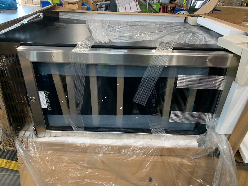 View 3 of ***UPDATED7/26*** AAOBOSI 15 inch Dual Zone Wine Fridge, 30 Bottles Built-in or Freestanding Fridge,41-64°F Wine Cooler with Professional Compressor?Low Noise and No Fog