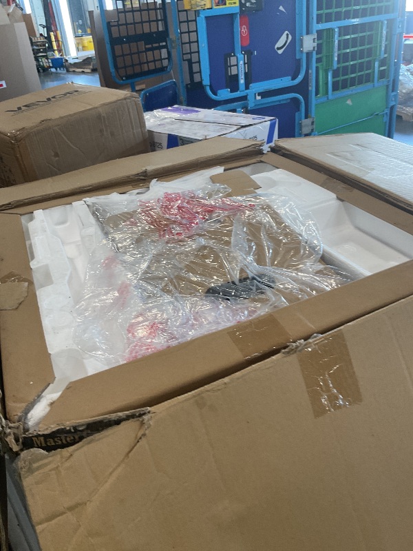 Photo 1 of [HEAVILY USED] [ MISSING MAIN FOOD TRAY] [DAMAGED/ILLEGIBLE CONTROLS] Ninja Woodfire Pro Connect XL Outdoor Grill & Smoker | Bluetooth, App Enabled | 7-in-1 Grill, BBQ Smoker, Outdoor Air Fryer | Woodfire Technology | Built-In Thermometer | Blue & Gold| O