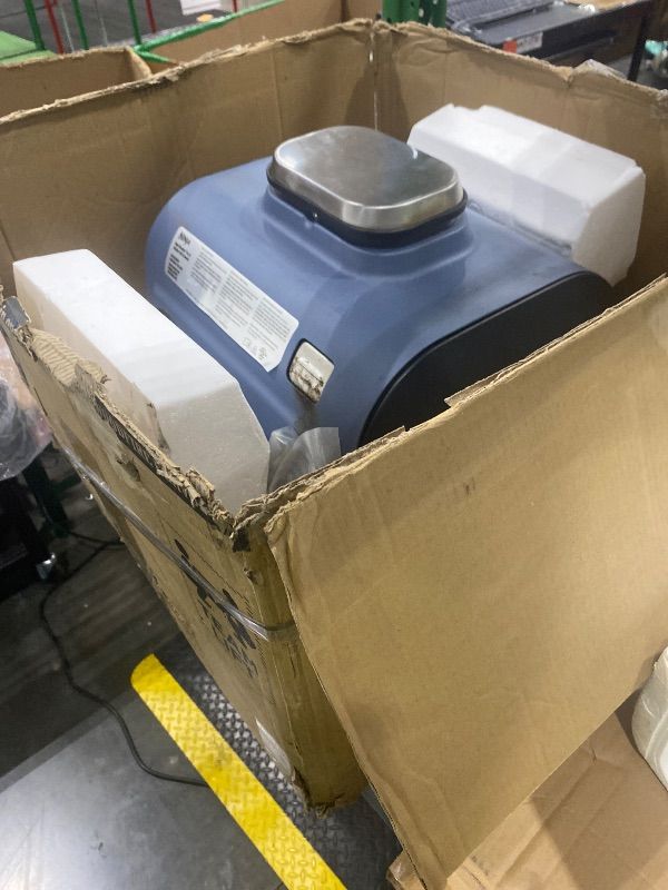 Photo 1 of [HEAVILY USED] [ MISSING MAIN FOOD TRAY] [DAMAGED/ILLEGIBLE CONTROLS] Ninja Woodfire Pro Connect XL Outdoor Grill & Smoker | Bluetooth, App Enabled | 7-in-1 Grill, BBQ Smoker, Outdoor Air Fryer | Woodfire Technology | Built-In Thermometer | Blue & Gold| O
