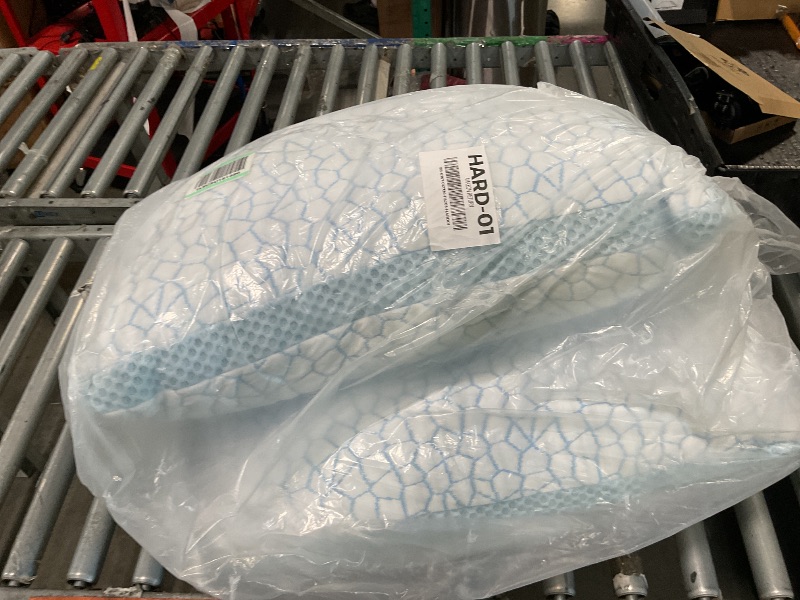 View 2 of QUTOOL Enhanced Cooling Pillows for Sleeping, CertiPUR-US Shredded Memory Foam Pillows Queen Size Set of 2 for Hot Sleeper, Adjustable Bed Pillow for Side, Back, Stomach Sleepers Support Yet Soft Blue