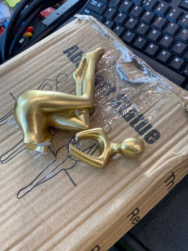 Photo 1 of [PARTIAL SET: 1PC] Quoowiit Gold Decor Thinker Statue Decor Book Shelf Decor, Abstract Statue Ornament Office Decor Modern Home Decor Decorations for Living Room Collectable Figurines Coffee Table Decor 3 Piece