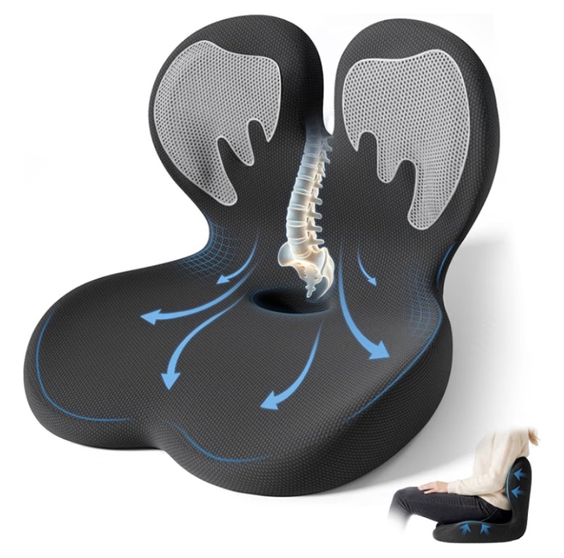View 2 of
***SIMILAR IMAGEN*** Seat Cushion,Office Chair Cushion with Lumbar Support,Memory Foam Car Orthopedic Cushions,Ergonomic Designed for Long Sitting,Tailbone & Back Pain Relief,Sciatica Pillow for Office,Car,Home Chair