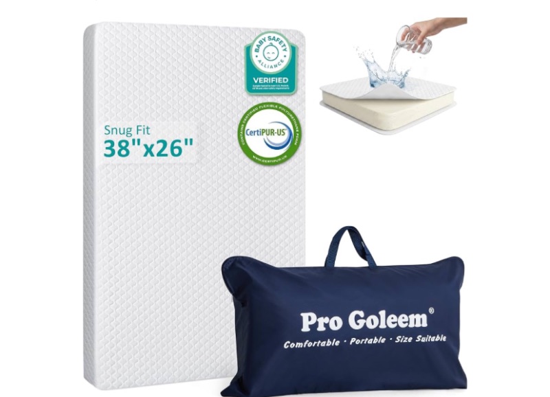 Photo 1 of ***SIMILAR IMAGEN*** Pro Goleem Pack and Play Mattress (38"x26"), Waterproof Pack n Play Mattress Pad with Carry Bag, Firm Playard Mattress with Soft Cover, for Babies and Toddlers