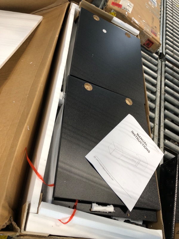 Photo 1 of ****MISSING PIECES, PARTIAL SET****OneBlis 70'' Floating TV Stand with 36" Electric Fireplace, Wall Mounted Entertainment Center with Storage for TVs up to 80", Adjustable 12-Color LED Media TV Console for Living Room,All Black