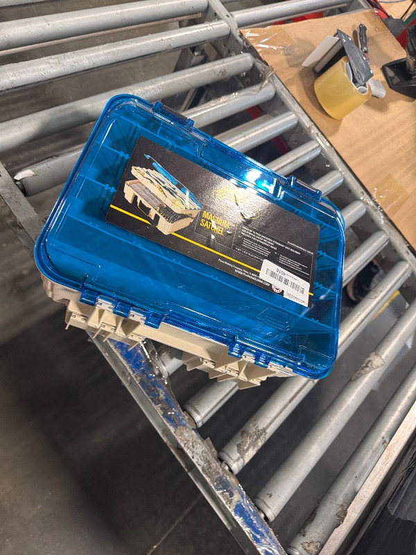 Photo 1 of ***broken**** Plano 1349-00 Two Level Magnum 3449 Tackle Box, Sandstone/Blue, One Size
