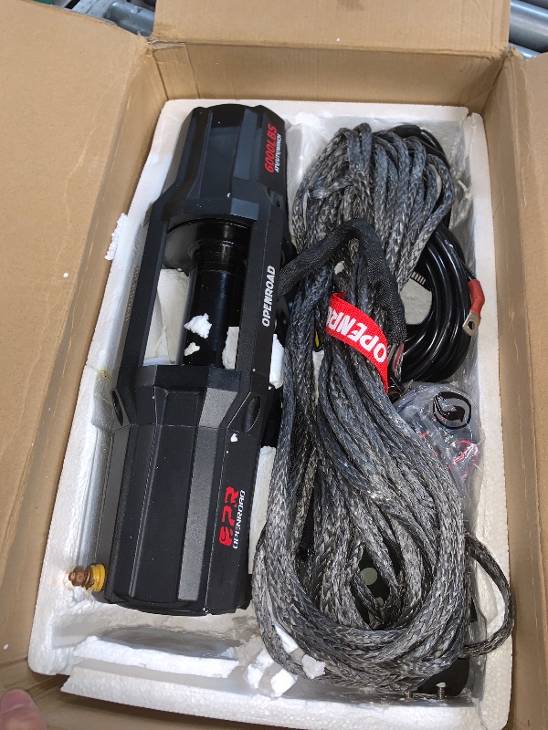 Photo 1 of ** PARTS ONLY DAMAGED UNABLE TO TEST IF FUNCTIONAL***
OPENROAD 6000 lbs UTV Winch