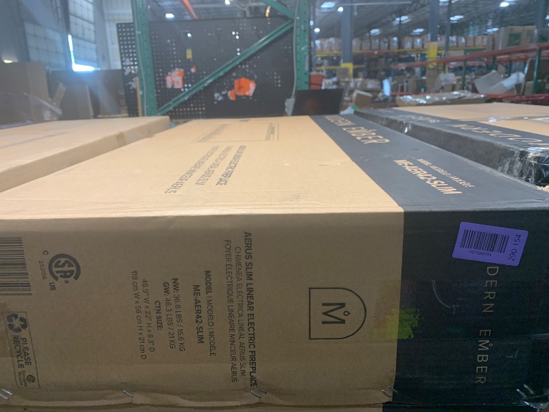 Photo 1 of ***FACTORY SEALED - OPENED FOR INPSECTION***Modern Ember Aerus Slim 42 Inch Smart Linear Electric Fireplace | Recessed in-Wall or Wall-Mount | LED Multiple Flame Colors | Alexa/WiFi Enabled | 4.25” Profile | Remote Included