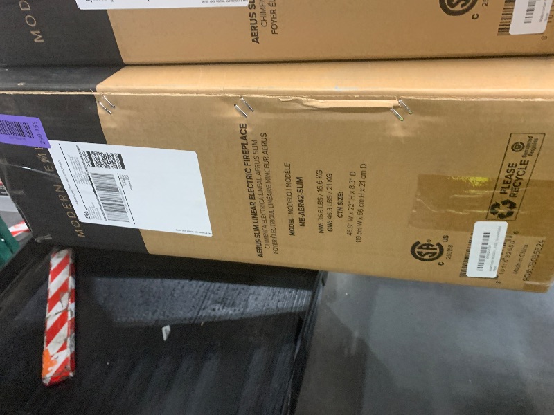 Photo 1 of ***FACTORY SEALED - OPENED FOR INPSECTION***Modern Ember Aerus Slim 42 Inch Smart Linear Electric Fireplace | Recessed in-Wall or Wall-Mount | LED Multiple Flame Colors | Alexa/WiFi Enabled | 4.25” Profile | Remote Included