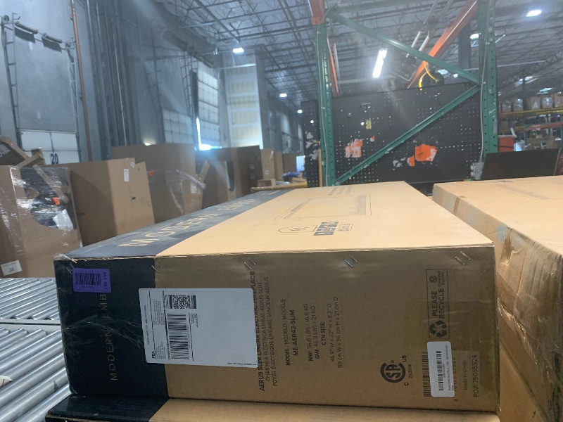 Photo 1 of ***FACTORY SEALED - OPENED FOR INPSECTION***Modern Ember Aerus Slim 42 Inch Smart Linear Electric Fireplace | Recessed in-Wall or Wall-Mount | LED Multiple Flame Colors | Alexa/WiFi Enabled | 4.25” Profile | Remote Included