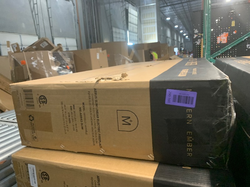Photo 1 of ***FACTORY SEALED - OPENED FOR INPSECTION***Modern Ember Aerus Slim 42 Inch Smart Linear Electric Fireplace | Recessed in-Wall or Wall-Mount | LED Multiple Flame Colors | Alexa/WiFi Enabled | 4.25” Profile | Remote Included