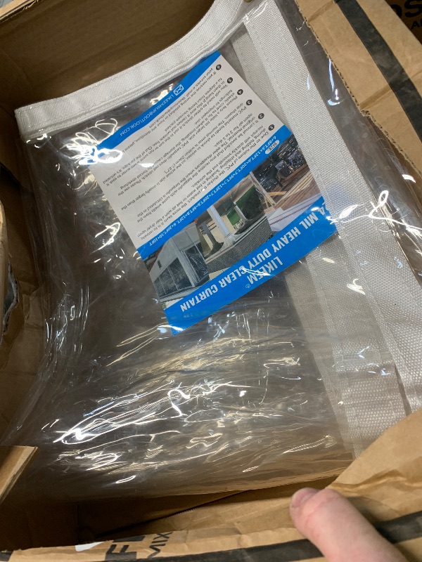 Photo 1 of ****UNKNOWN SIZE****** Outdoor Clear Tarp Curtain Waterproof Wind-Proof 24 Mil Transparent Vinyl Tarp for Patio Pergola Garden Canopy Rainproof Anti-Tear PVC Thick Cover with Grommets