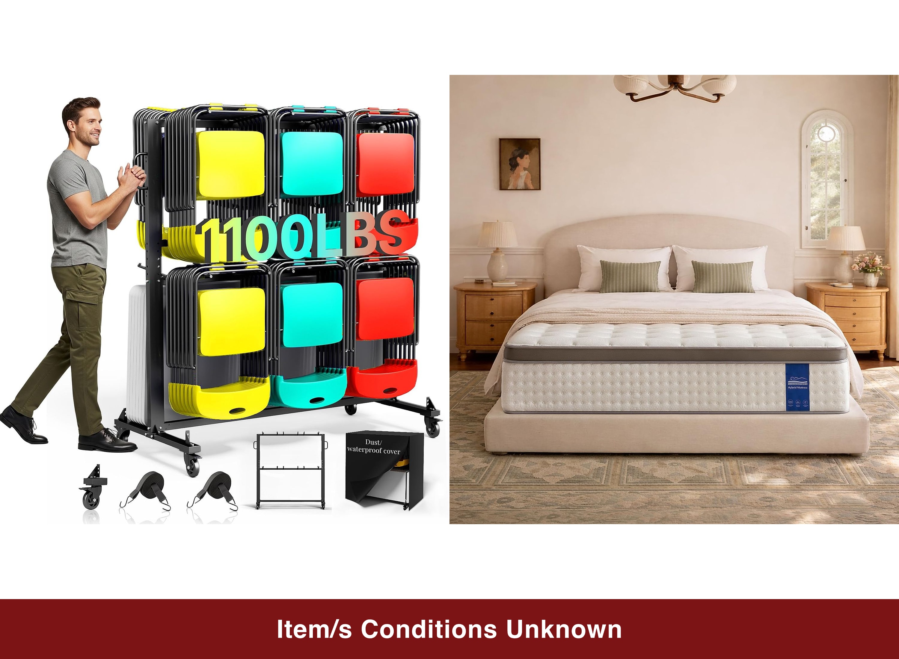 Photo 1 of Nellis XL Pallet: Mattresses, Utility Carts (+7 more)