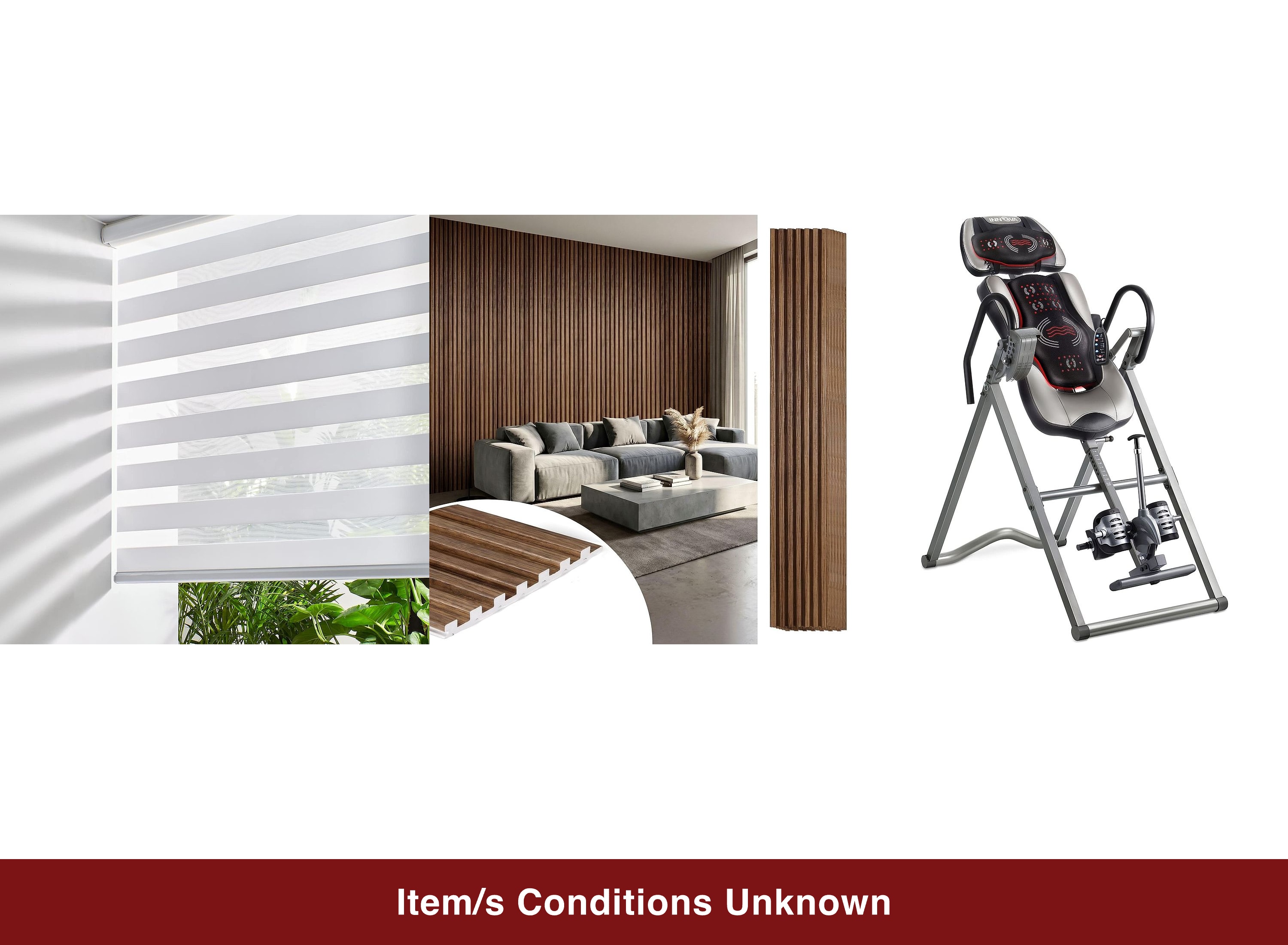 Photo 1 of Nellis XL Pallet: Inversion Equipment, 3D Wall Panels, Roller Shades (+1 more)