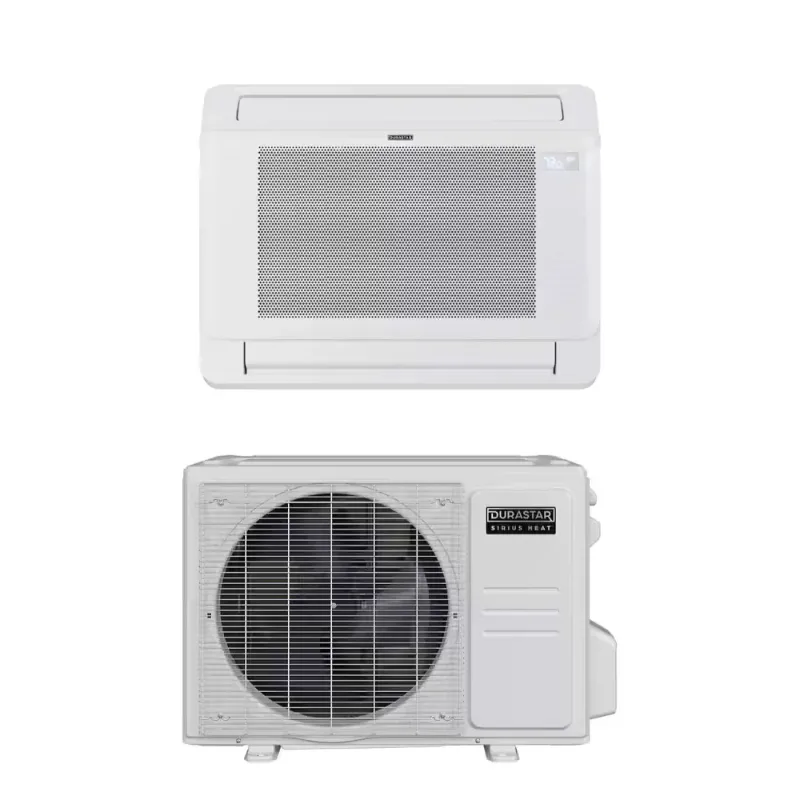 View 1 of ***PARTIAL SET - PRICE ADJUSTED FACTORY SEALED***
Durastar DRAS09F2A & DRA1U09S2A 9,000 BTU 26.0 SEER2 Floor Mounted Heat Pump System - R454B