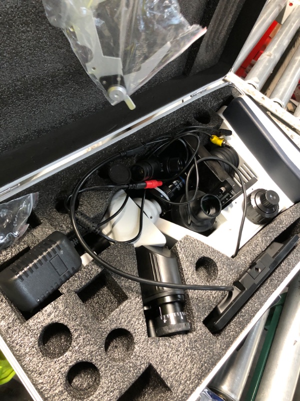 View 2 of [Research-Grade] Vabiooth Lab Compound Trinocular Microscopes 40X-2500X Magnification with 7" LCD Screen 5MP E-Eyepiece, Two-Layer Mechanical Stage for Animal Husbandry, Pet Hospitals, Lab, Farms